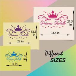 In-Style Decals Wall Vinyl Decal Home Decor Art Sticker Princess Crown Stars Custom Name Girl Kids Baby Nursery Play Room Mural Design 376 - thumbnail 2