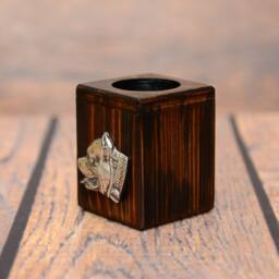 American Pit Bull Terrier - Wooden Candlestick With Dog, Souvenir, Decoration, Limited Edition, Collection - thumbnail 2
