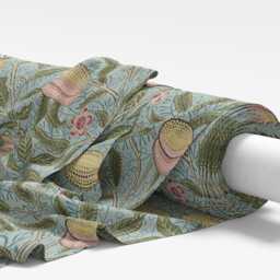 Custom Made William Morris Pomegranate Cornflower Blackout Lining Curtains 3 - thumbnail 3