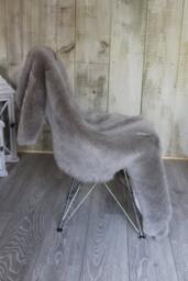 Gray Silver Grey , Sheepskin in Luxurious Supersoft Short Hair Size Xl - thumbnail 4