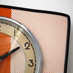Retro Orange Wall Clock - New 25cm Handmade Mid Century Style Formica Vintage French Gift Off The Clocks - thumbnail 3