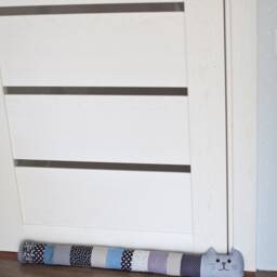Door Draft Stopper Cat Patchwork Window Dodger Or Window Snake Draft Blocker Filled Windowsill Pillow - thumbnail 2