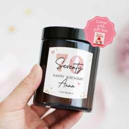 Personalized 70Th Birthday Gift For Friend Her Wife Custom Candle - Special Mum - thumbnail 1