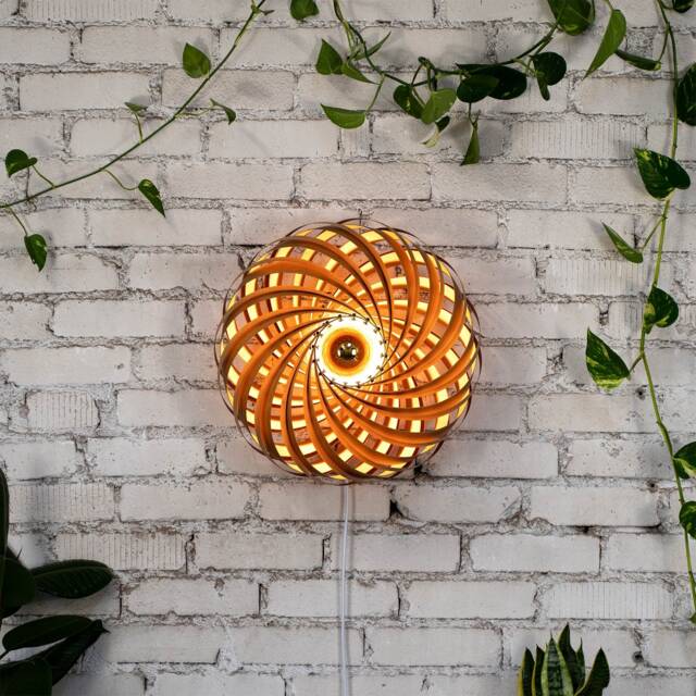 Designer Wall Lamp Made Of Cherry Wood. Handmade Wooden From Cologne Studio - image 1