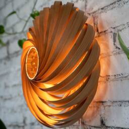 Designer Wall Lamp Made Of Cherry Wood. Handmade Wooden From Cologne Studio - thumbnail 3