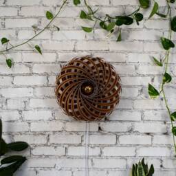 Designer Wall Lamp Made Of Cherry Wood. Handmade Wooden From Cologne Studio - thumbnail 2