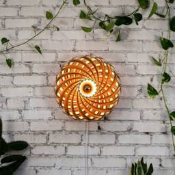 Designer Wall Lamp Made Of Cherry Wood. Handmade Wooden From Cologne Studio - thumbnail 1