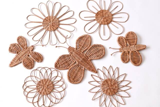 Wicker Butterfly & Flower Nursery Wall Decor Set - image 1