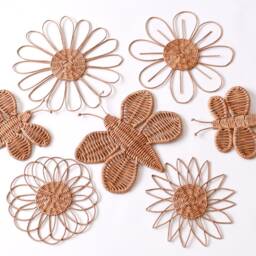 Wicker Butterfly & Flower Nursery Wall Decor Set - thumbnail 4