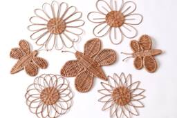 Wicker Butterfly & Flower Nursery Wall Decor Set