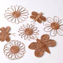 Wicker Butterfly & Flower Nursery Wall Decor Set - thumbnail 2