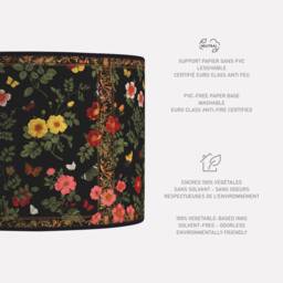 Vintage Floral Lampshade, Retro Black Floor Lamp, 12/16 Inch - thumbnail 2