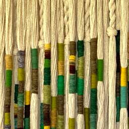 "Wall Hanging - Contemporary Macrame Home Decor Textileart Tapestry ""Telar En Verde" - thumbnail 3