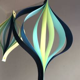 Mid Century Christmas Decorations, Northern Lights, Blue Green Yellow, Spinning, Large - thumbnail 3