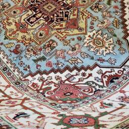 8 X 10 Vintage Design Top Quality Indo Serapi Heriz Hand Knotted Decorative Unique Geometric Area Rug - thumbnail 3