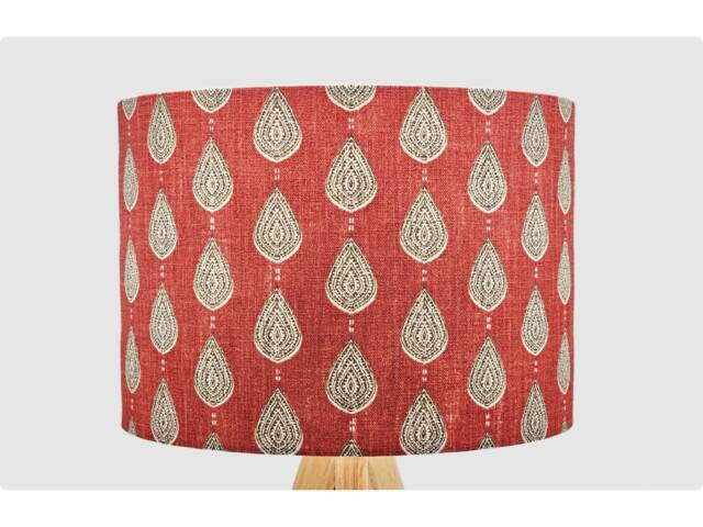 Red White Raindrop Lampshade, Table Floor Lamp/Ceiling Pendant Small Medium Large 15cm 20cm 25cm 30cm 35cm 40cm Fabric Drum Light Shade - image 1