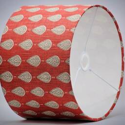 Red White Raindrop Lampshade, Table Floor Lamp/Ceiling Pendant Small Medium Large 15cm 20cm 25cm 30cm 35cm 40cm Fabric Drum Light Shade - thumbnail 3