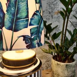 70cm Tall Cone Lampshade Tropical Leaves Velvet - thumbnail 2