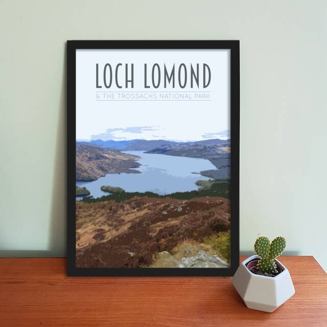 Loch Lomond Travel Poster - Retro Scotland Art Print - image 1