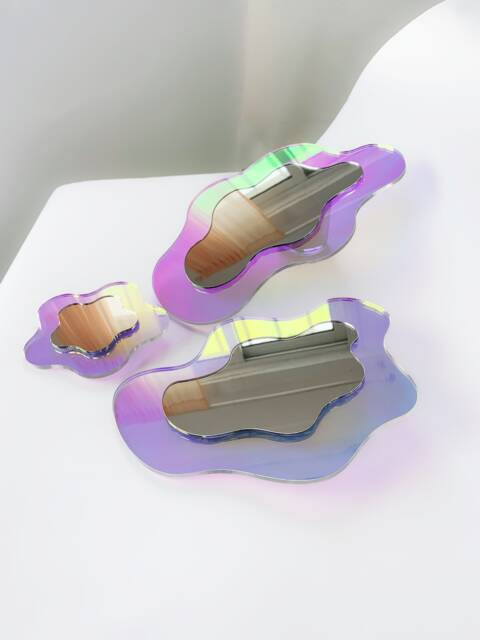 Wiggle Reflector Set - Of 3 Mirrors Wavy Acrylic Mirror Wiggly Amorphic Retro Object - image 1