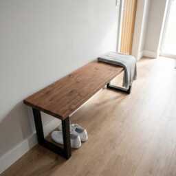 Solid Wooden Dining Bench in Walnut Finish - Handmade Bench, Custom Sizes 80-180cm, Made To Order UK Free Delivery - thumbnail 3