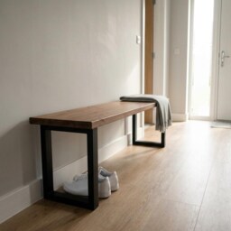 Solid Wooden Dining Bench in Walnut Finish - Handmade Bench, Custom Sizes 80-180cm, Made To Order UK Free Delivery - thumbnail 2