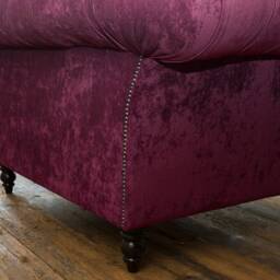 Mulberry Velvet Fabric Chesterfield Snuggle Armchair, British Handmade - thumbnail 4