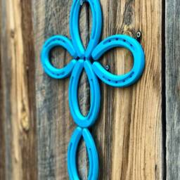 Horseshoe Cross - Decor- Art- Wall Decor Red Horse Shoe Rustic - thumbnail 2