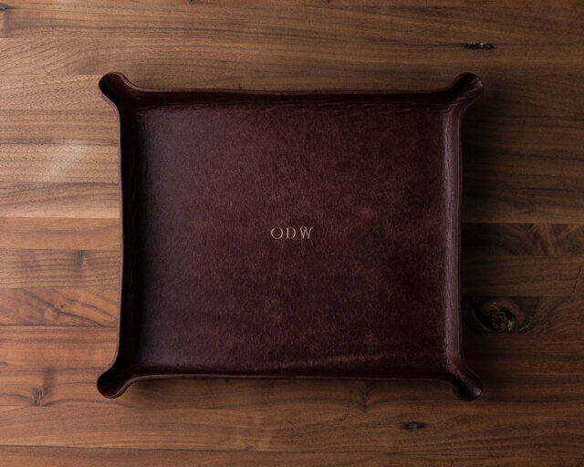 Monogrammed Leather Catchall - Groomsmen Gift, Personalized Valet Tray, Custom Anniversary Gift For Him, Monogrammed Gift - image 1