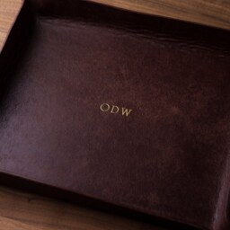 Monogrammed Leather Catchall - Groomsmen Gift, Personalized Valet Tray, Custom Anniversary Gift For Him, Monogrammed Gift - thumbnail 2