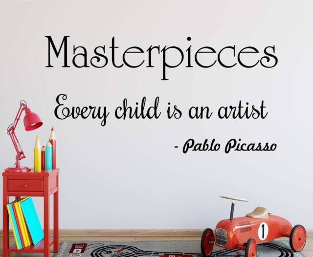 Vwaq Masterpieces Wall Decal Every Child Is An Artist Decor Pablo Picasso Quote Art - image 1