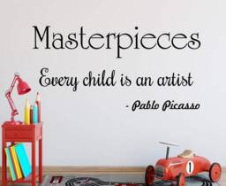 Vwaq Masterpieces Wall Decal Every Child Is An Artist Decor Pablo Picasso Quote Art - thumbnail 1
