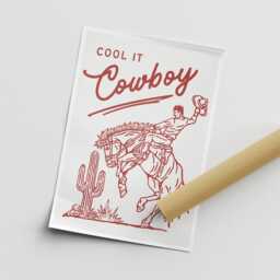 Cool It Cowboy 01 Poster Western-Themed Wall Art, Rustic Home Decor, Cool Print, Modern Typography Poster, Quote, Wild West Print - thumbnail 3