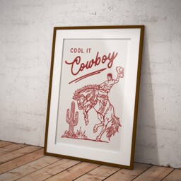 Cool It Cowboy 01 Poster Western-Themed Wall Art, Rustic Home Decor, Cool Print, Modern Typography Poster, Quote, Wild West Print - thumbnail 2