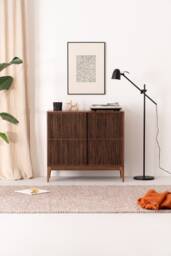 Solid American Walnut Record Player Stand - Vinyl Storage Cabinet