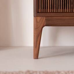 Solid American Walnut Record Player Stand - Vinyl Storage Cabinet - thumbnail 4