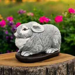 Concrete Lying Hare Statue Stone Rabbit Figurine Cement Bunny Sculpture Outdoor Garden Animal Front Door Ornament Handmade Lawn Decor Gift - thumbnail 1