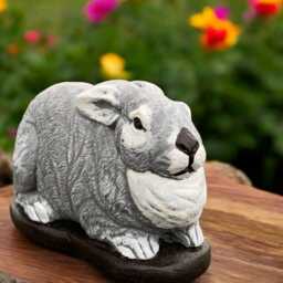 Concrete Lying Hare Statue Stone Rabbit Figurine Cement Bunny Sculpture Outdoor Garden Animal Front Door Ornament Handmade Lawn Decor Gift - thumbnail 3