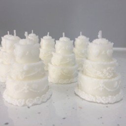 Wedding Favour Candles, Cake Candle, Favours, Candle Gift Wrapped, Lots Of Colours Available - thumbnail 1
