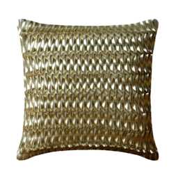 "Handmade Metallic Gold European Pillow 24""x24""/26""x26" - thumbnail 1