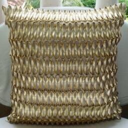 "Handmade Metallic Gold European Pillow 24""x24""/26""x26" - thumbnail 3