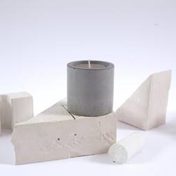 Geometric Concrete Candle Holder Set Modern Home Decor - thumbnail 3