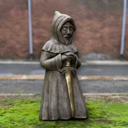 Medieval Warrior With Sword Sculpture Concrete Knight Figure Stone Fighter Statue Outdoor Heroic Decor Yard Soldier Ornament Cement Art Gift - thumbnail 3