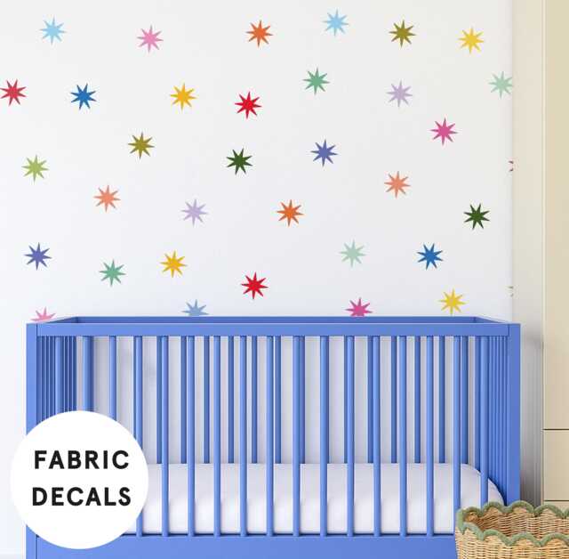 Colourful Star Fabric Wall Stickers Whimsical Nursery & Playroom Decor - image 1