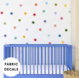 Colourful Star Fabric Wall Stickers Whimsical Nursery & Playroom Decor - thumbnail 1