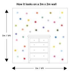 Colourful Star Fabric Wall Stickers Whimsical Nursery & Playroom Decor - thumbnail 3