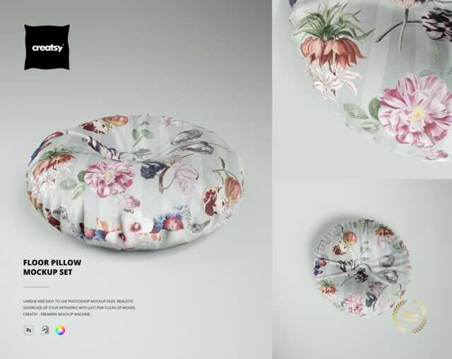 Floor Pillow Mockup Set - image 1