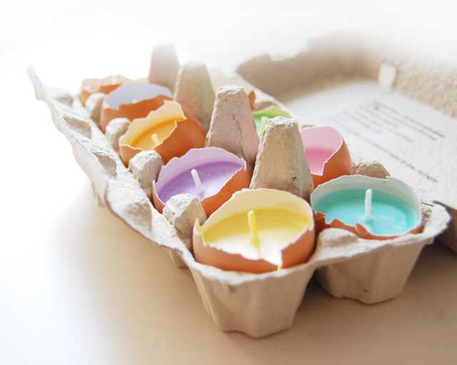 Easter Egg Candles - Real Eggshells Set Of 10 Vegetable Wax Table Decor Eco Friendly Home Gift - image 1