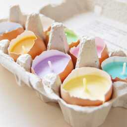 Easter Egg Candles - Real Eggshells Set Of 10 Vegetable Wax Table Decor Eco Friendly Home Gift - thumbnail 2