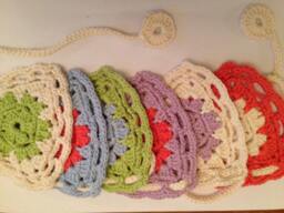 Crochet Garland. Colour Me Happy Bunting. Flag Shaped Garland - thumbnail 1